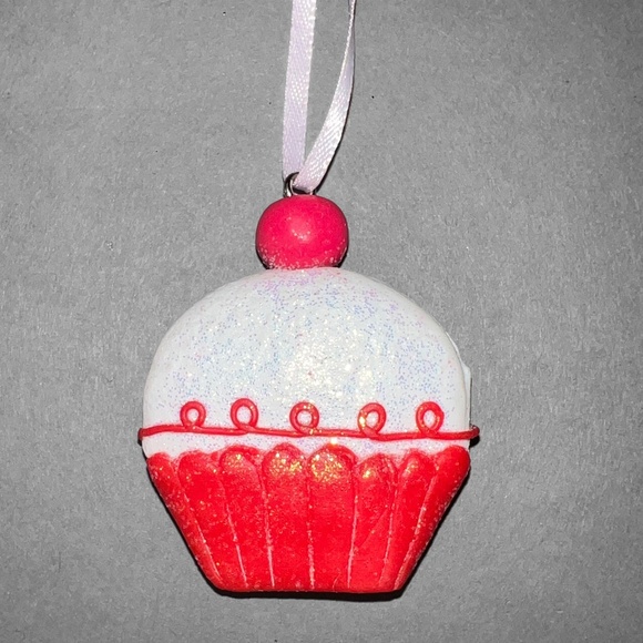 Red & White Christmas Cupcake Ornament - Picture 1 of 5